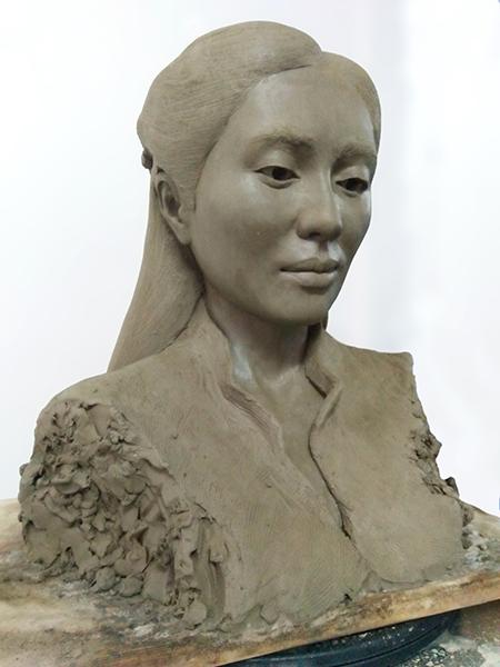 Retrato escultórico de Jin Ling lateral